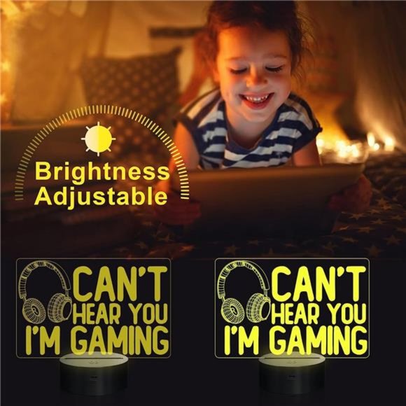 Can't Hear You I'm Gaming Night Light, Headset Graphic Video Games Gamer Gift - Picture 5 of 6